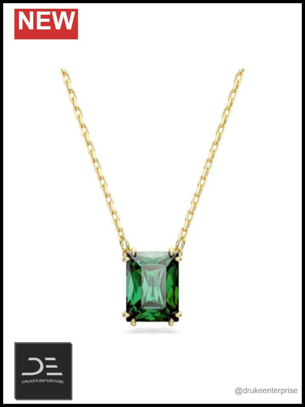 Swarovski Crystal Pendant Necklace Gold-Tone Cubic Zirconia